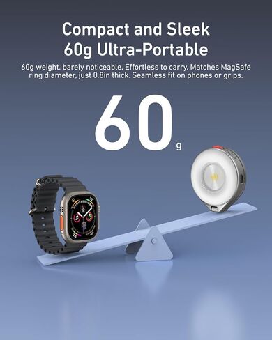 TELESIN 2 في 1 ضوء فلاش مغناطيسي وجمال سيلفي لهاتف iPhone، CRI 85+، 15 وات COB LED ضوء ملء الهاتف، ضوء Magsafe Selfie Light، قلاب 180 درجة، تحكم باستخدام زر وبلوتوث، لصور سيلفي ليلية، فضي in Kuwait