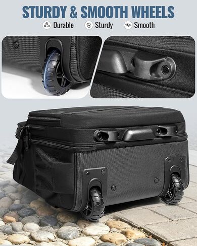 17 Inch Rolling Tactical Laptop Backpack with Wheels for Men, Black | Wheeled Carry-On Luggage, 17" Laptop Sleeve, Accordion File Organizer, Molle Loop Panel, 3 Carrying Options in Saudi Arabia