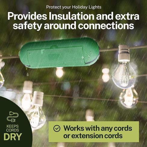 Outdoor Extension Cord Cover, Green | Keep Electrical Plugs Dry and Intact, Plug Wire Protector for Cables, Protect Connections in Saudi Arabia