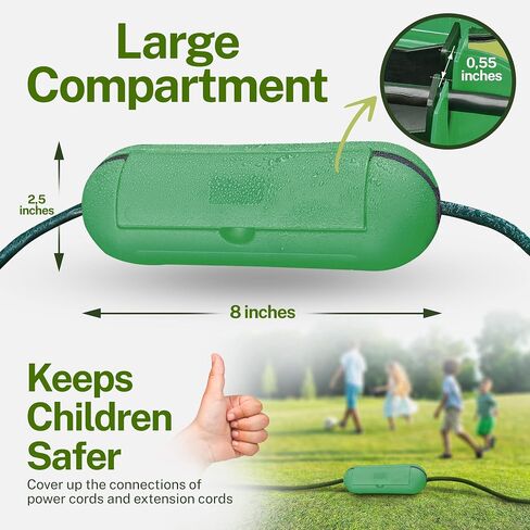Outdoor Extension Cord Cover, Green | Keep Electrical Plugs Dry and Intact, Plug Wire Protector for Cables, Protect Connections in Saudi Arabia
