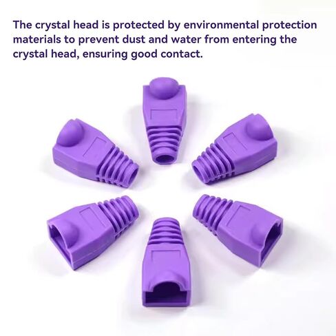 50Pcs RJ45 Strain Relief Boots, 8mm RJ45 Boots, PVC Soft Plastic CAT 6 Ethernet Boots, Purple RJ45 Cable Connector Boots Compatible with CAT5, CAT5E, CAT6, CAT6E RJ45 Cable Cap in Saudi Arabia