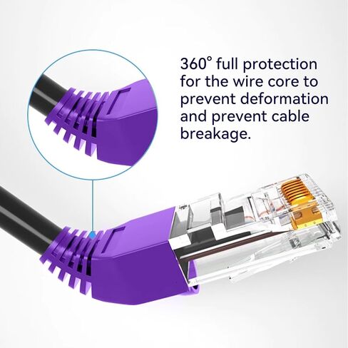 50Pcs RJ45 Strain Relief Boots, 8mm RJ45 Boots, PVC Soft Plastic CAT 6 Ethernet Boots, Purple RJ45 Cable Connector Boots Compatible with CAT5, CAT5E, CAT6, CAT6E RJ45 Cable Cap in Saudi Arabia