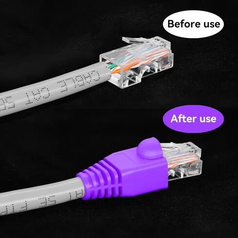50Pcs RJ45 Strain Relief Boots, 8mm RJ45 Boots, PVC Soft Plastic CAT 6 Ethernet Boots, Purple RJ45 Cable Connector Boots Compatible with CAT5, CAT5E, CAT6, CAT6E RJ45 Cable Cap in Saudi Arabia