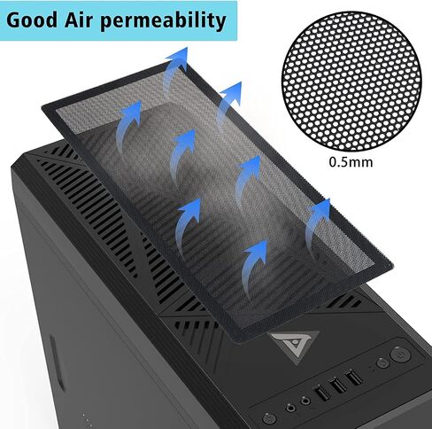 Magnetic PC Case Dust Mesh Filter, 240 x 120mm Fan Cooling Cover, 4 Pack | Black dustproof computer fan grills for gaming PC chassis, liquid cooling radiators, and power supplies; washable PVC. in Saudi Arabia