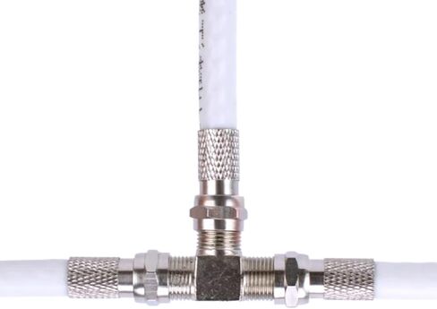 F-Type 3 Way Coaxial Splitter, 75 Ohm Coaxial Cable Splitter T-Shape Adapter, F Female to 2 Female – for TV, Antenna, Cable Box, Satellite, VCR, Signal Combiner, Free Hanging, Nickel-Plated, 2 Pack in Saudi Arabia