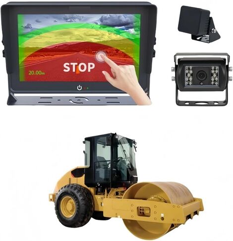 Adjustable Millimeter Wave Radar and Wide-Angle Reverse Camera System with 7" Touch Screen for Compactors and Dump Truck | Black-1920 1080-120 in Saudi Arabia