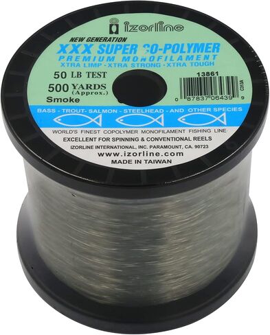 Izorline XXX Co-Polymer Monofilament Fishing Line 1/4 lb Bulk Spool (Smoke, 50 lb 500 Yards) in Saudi Arabia