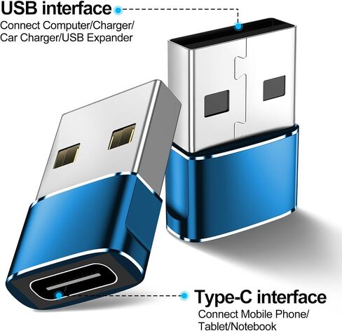 USB to USB C Adapter,Type C Female to A Male OTG Charger Converter for PlayStation 4,Apple Watch Ultra 8 9,iPhone 16 15 14 13 Pro Max,Samsung S24 S23,AirPods,iPad,Xbox One-Blue in Saudi Arabia