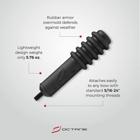 Octane Boost 5in Durable Weatherproof Lightweight Effective Versatile Easily Attached Hunting Archery Stabilizer with Rubber Coating in Saudi Arabia