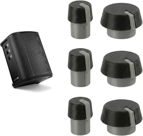6-Pack Replacement Button Set Compatible with Bose S1 Pro Speaker, Eco-Friendly Material Volume Control Caps Repair Kit (3 Large & 3 Small) - Black/White in Saudi Arabia