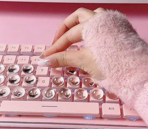 100 Pcs Glass Silicone Nail Art Typing Stickers, Clear Glass Long Nail Keyboard Cover, Reusable Adhesive Protective Nail Stickers for Laptop, PC, Desktop in Saudi Arabia