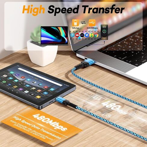 Charger Cord Rplacement for Amazon Kindle Kids Fire Tablet 7/8/10, Fire HD 8/10 Plus, Paperwhite Type C Cable Fast Charging Block for Samsung Galaxy Tablet A11+/ A11plus S11,S10,S9,S8,S7,S6 A8 A9 S4 in Kuwait