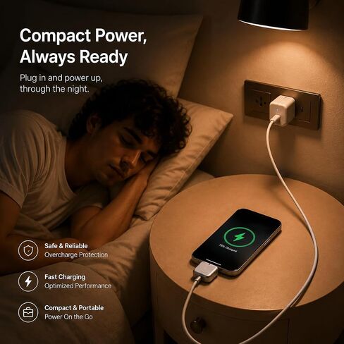Auto Stop Charging Adapter – USB-C Fast Charger with Power Separator | Smart Physical Disconnect Charger for Battery Protection, Compatible with iPhone 17/16/15 Pro Max, Laptops, Tablets in Saudi Arabia