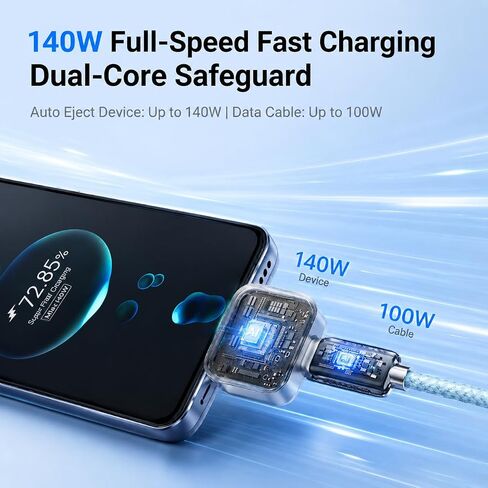 Auto Stop Charging Adapter – USB-C Fast Charger with Power Separator | Smart Physical Disconnect Charger for Battery Protection, Compatible with iPhone 17/16/15 Pro Max, Laptops, Tablets in Saudi Arabia