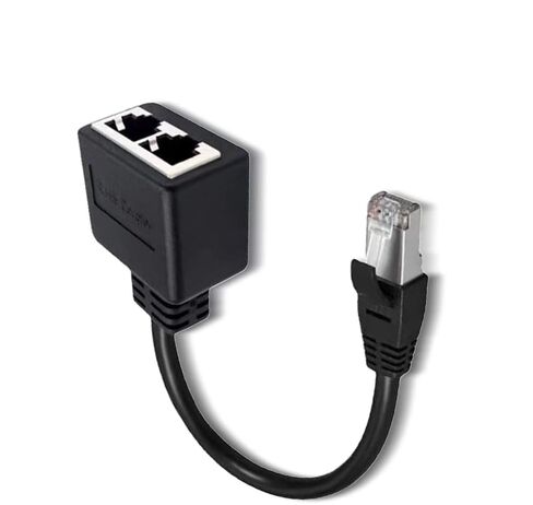 1 to 2 Port RJ45 Ethernet Splitter E-thernet Splitter Cable, 1 Male 2 Female LAN Adapter Cable Compatible Cat5,Cat5e,Cat8,Cat6,Cat7（1FT/30cm） in Saudi Arabia