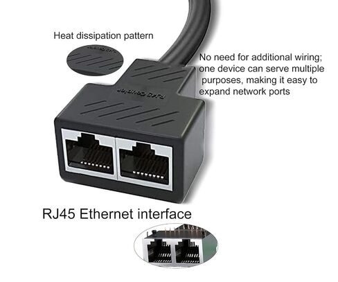 1 to 2 Port RJ45 Ethernet Splitter E-thernet Splitter Cable, 1 Male 2 Female LAN Adapter Cable Compatible Cat5,Cat5e,Cat8,Cat6,Cat7（1FT/30cm） in Saudi Arabia