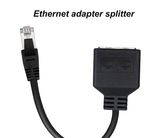1 to 2 Port RJ45 Ethernet Splitter E-thernet Splitter Cable, 1 Male 2 Female LAN Adapter Cable Compatible Cat5,Cat5e,Cat8,Cat6,Cat7（1FT/30cm） in Saudi Arabia