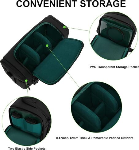 Small Camera Shoulder Bag,Waterproof Top-Opening Camera Crossbody Case,Digital DSLR/SLR Mirrorless Padded Cameras Lens Accessories Storage Pouch with Tripod Holder for Canon/Nikon/Sony in Saudi Arabia