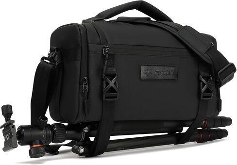 Small Camera Shoulder Bag,Waterproof Top-Opening Camera Crossbody Case,Digital DSLR/SLR Mirrorless Padded Cameras Lens Accessories Storage Pouch with Tripod Holder for Canon/Nikon/Sony in Saudi Arabia