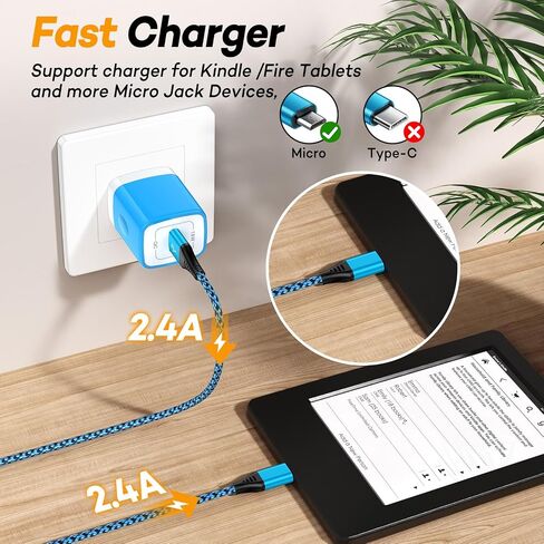 5V 3A Fast Wall Charger 3ft Micro USB Charging Cable for Samsung Galaxy Tab A 8.0" 7.0" 9.7" 10.1",E,S,S2,3,4,Tab 3 4, SM-T280 350 580 Galaxy J7 J8 J3 J2 Prime S7/S6/Edge Android Tablet Charging Cord in Kuwait