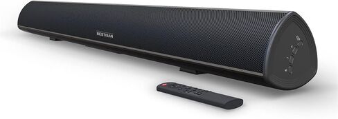 BESTISAN Soundbar, TV Sound Bar with Wired HDMI and Wireless Bluetooth 5.0 Home Theater System (28 Inch, Enhanced Bass Technology, 3-Inch Drivers, Bass Adjustable, Wall Mountable, DSP) in Kuwait