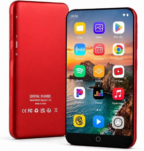 80GB MP3 Player with Bluetooth and WiFi, ZAQE Android OS, 4" Touch Screen Spotify Music&Video Player, Built-in Speaker, FM Radio, MP4 Player for Kids in Saudi Arabia