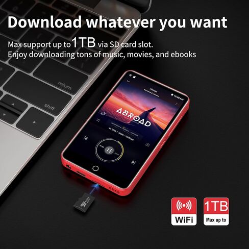 80GB MP3 Player with Bluetooth and WiFi, ZAQE Android OS, 4" Touch Screen Spotify Music&Video Player, Built-in Speaker, FM Radio, MP4 Player for Kids in Saudi Arabia