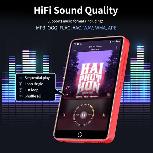 80GB MP3 Player with Bluetooth and WiFi, ZAQE Android OS, 4" Touch Screen Spotify Music&Video Player, Built-in Speaker, FM Radio, MP4 Player for Kids in Saudi Arabia