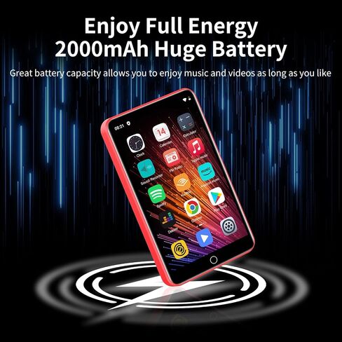 80GB MP3 Player with Bluetooth and WiFi, ZAQE Android OS, 4" Touch Screen Spotify Music&Video Player, Built-in Speaker, FM Radio, MP4 Player for Kids in Saudi Arabia