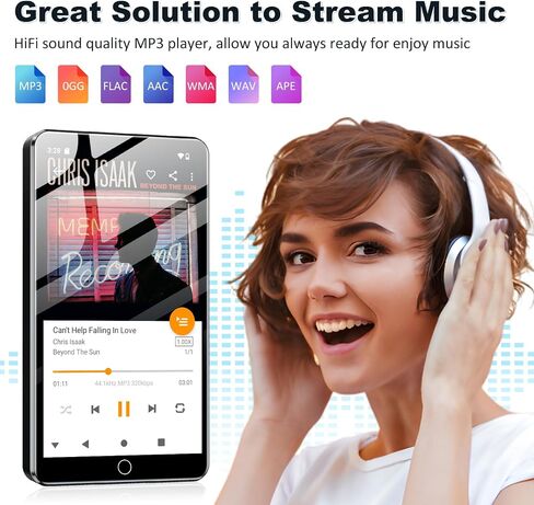 Android 13 MP3 Player with Bluetooth and WiFi, MP3 MP4 Players with 4" Touchscreen and Speaker, Spotify Music Players with Audible, Parental Controls, Amazon Music, Play Store (16GB, Black) in Saudi Arabia
