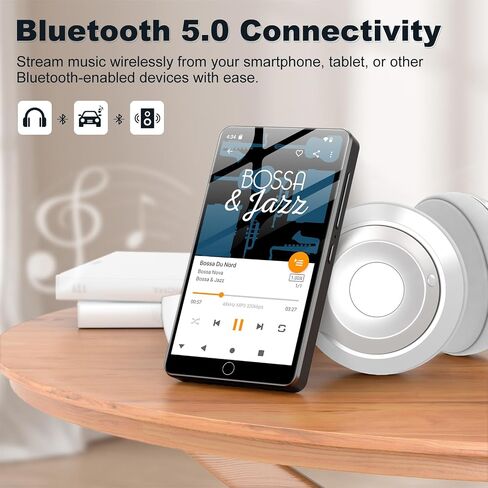 Android 13 MP3 Player with Bluetooth and WiFi, MP3 MP4 Players with 4" Touchscreen and Speaker, Spotify Music Players with Audible, Parental Controls, Amazon Music, Play Store (16GB, Black) in Saudi Arabia