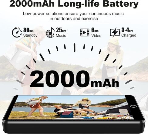 Android 13 MP3 Player with Bluetooth and WiFi, MP3 MP4 Players with 4" Touchscreen and Speaker, Spotify Music Players with Audible, Parental Controls, Amazon Music, Play Store (16GB, Black) in Saudi Arabia