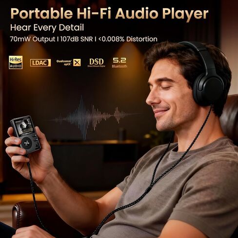 HIFI WALKER H2 Hi-Res MP3 Player Bundle with Protective Leather Case & EVA Travel Case in Kuwait