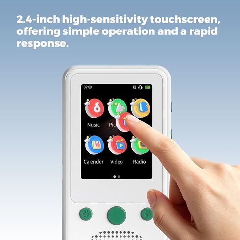 TIMMKOO A5 MP3 Player for Kids, 2.4" Touch Screen MP3 Player with Bluetooth, No WiFi, 65H Playback Portable Music Player with Speaker, Support Up to 128GB TF Card in Kuwait