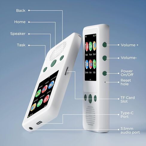 TIMMKOO A5 MP3 Player for Kids, 2.4" Touch Screen MP3 Player with Bluetooth, No WiFi, 65H Playback Portable Music Player with Speaker, Support Up to 128GB TF Card in Kuwait
