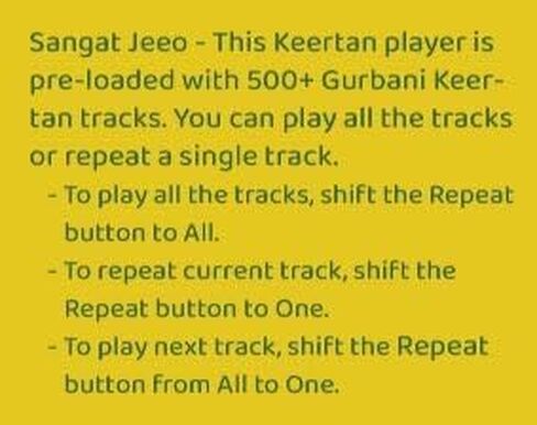 لندن | Keertan Player - مشغل إضافي يحتوي على 500 مقطع من مقطوعات Gurbani Kirtan (البنجابية) in Kuwait