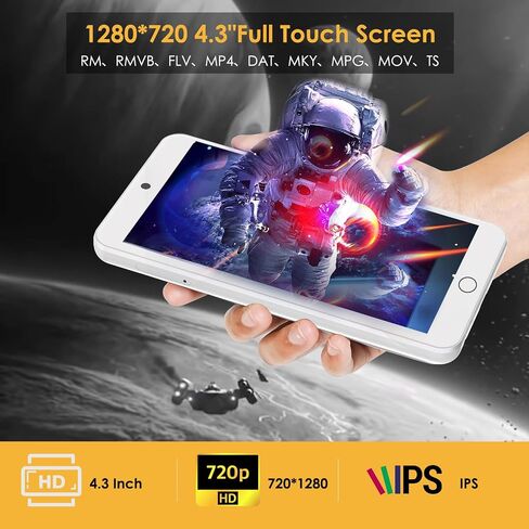 MP3 Player with Bluetooth and WiFi, 160GB Kids MP3 Player with Parental Control, Camera & Speaker, 4.3" Touch Screen Android MP3&MP4 Player, Portable HiFi Music Player, Max Support 256GB in Kuwait