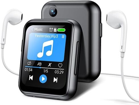 MP3 Player with 128GB TF Card, Bluetooth 5.4 Lossless Sound Audio Player, 2" Touch Screen Portable Music Player with Speaker, Voice Recorder Digital Cameras (with Camera, Black, 2") in Saudi Arabia
