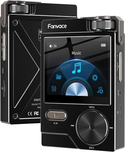 HiFi MP3 Players, Lossless High-Resolution Digital Audio Music Player, Portable Audio Player, DSD DAC FLAC Player, 192Khz/24bit, 64GB Portable Audio Player, Support up to 256GB (Black) in Saudi Arabia