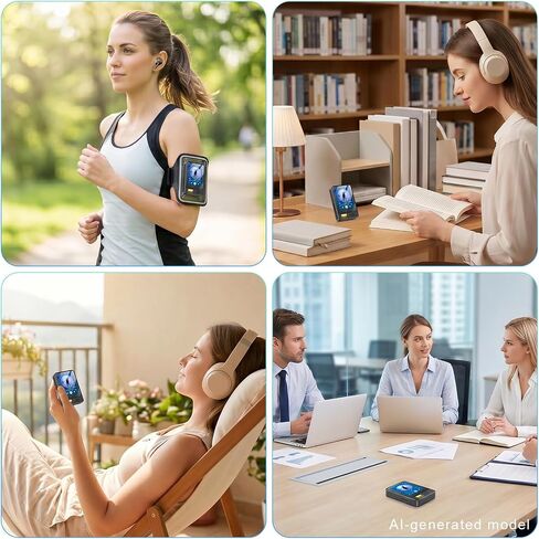 Fohil 64 GB MP3 Player with Bluetooth 5.2, HiFi Sound Quality MP3 Player | 128GB TF Card Expansion, FM Radio and E-Book Reader, Built-In Speaker; Best Gift for Music Lovers in Saudi Arabia