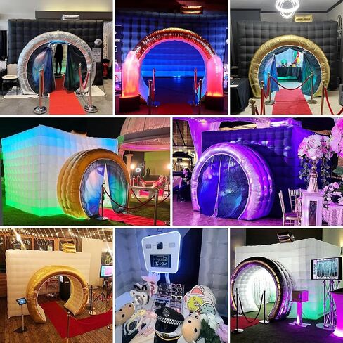 SAYOK Inflatable Photo Booth Enclosure(External Black & Internal White, 11.5x9.2x8.2ft) Camera Shaped Inflatable Cube Tent with Blower, Photo Booth Backdrop for Wedding, Event, Show(Logo not Include) in Saudi Arabia
