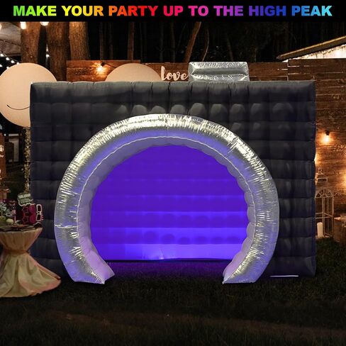 SAYOK Inflatable Photo Booth Enclosure(External Black & Internal White, 11.5x9.2x8.2ft) Camera Shaped Inflatable Cube Tent with Blower, Photo Booth Backdrop for Wedding, Event, Show(Logo not Include) in Saudi Arabia