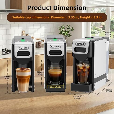 Single Serve Coffee Maker and Capsule Coffee Maker for K-*Cups, NE*S* Original, DG, and Ground Coffee. 34 Oz Removable Water Tank ,1400W , Ideal for RVs, Apartments, Kitchens, and Offices (ST-550) in Saudi Arabia