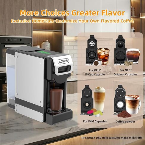 Single Serve Coffee Maker and Capsule Coffee Maker for K-*Cups, NE*S* Original, DG, and Ground Coffee. 34 Oz Removable Water Tank ,1400W , Ideal for RVs, Apartments, Kitchens, and Offices (ST-550) in Saudi Arabia
