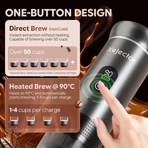 Portable Coffee Maker Espresso Machine Cafetera Portatil Personal Rechargeable Coffee Maker Small for Travel Camping usb-c Battery Espresso Maker, 3-IN-1 Compatible with Ground Coffee & NS Capsule in Saudi Arabia