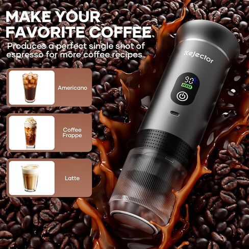 Portable Coffee Maker Espresso Machine Cafetera Portatil Personal Rechargeable Coffee Maker Small for Travel Camping usb-c Battery Espresso Maker, 3-IN-1 Compatible with Ground Coffee & NS Capsule in Saudi Arabia