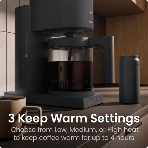 Chefman Caffeinator Programmable Drip Coffee Maker, 14-Cup Glass Carafe with 1-4 Cup Brewing, Classic & Bold Settings, 24-Hour Timer, Customizable Warming Plate, Reusable GoldTone Filter - Midnight in Saudi Arabia