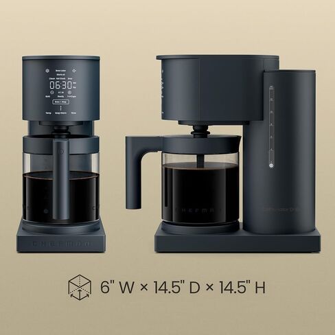 Chefman Caffeinator Programmable Drip Coffee Maker, 14-Cup Glass Carafe with 1-4 Cup Brewing, Classic & Bold Settings, 24-Hour Timer, Customizable Warming Plate, Reusable GoldTone Filter - Midnight in Saudi Arabia