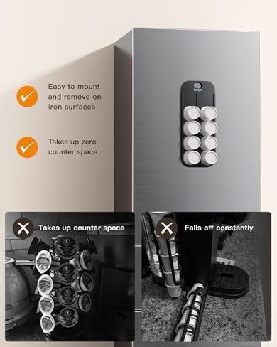 Tastyle Single Serve Coffee Maker with Built-in Detachable Milk Frother & Magnetic K-Pod Organizer, 6 Cup Sizes, Fits 7.3" Travel Mug, Black in Saudi Arabia