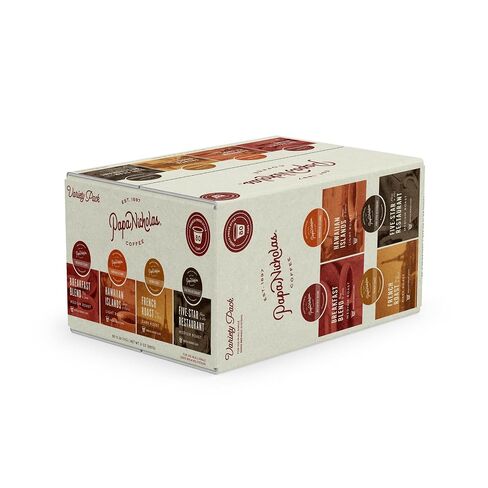 Papanicholas Coffee Variety Regular Pack Single Serve Cups, Breakfast Blend, Hawaiian Islands, French Roast and Five Star Restaurant, 100% Arabica, Compatible with Keurig K-Cup Brewers, 80 Count in Saudi Arabia